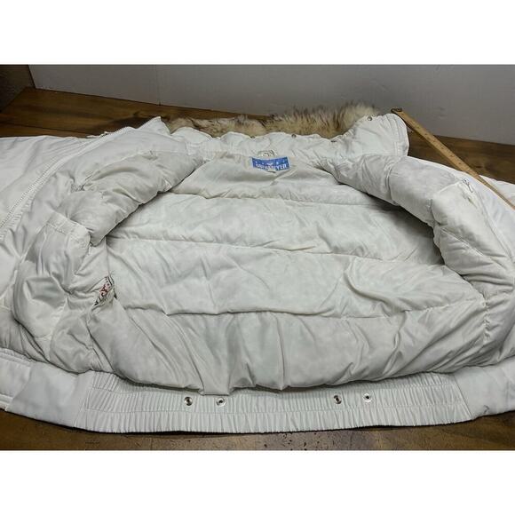 Vintage Obermeyer Sport Puffer Down Ski Parka Jacket White Fur Collar Size 8 - Picture 14 of 16
